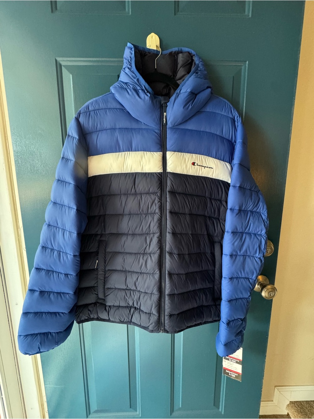 NWT Champion Colorblock Hooded Men’s Puffer Jacket Size XL